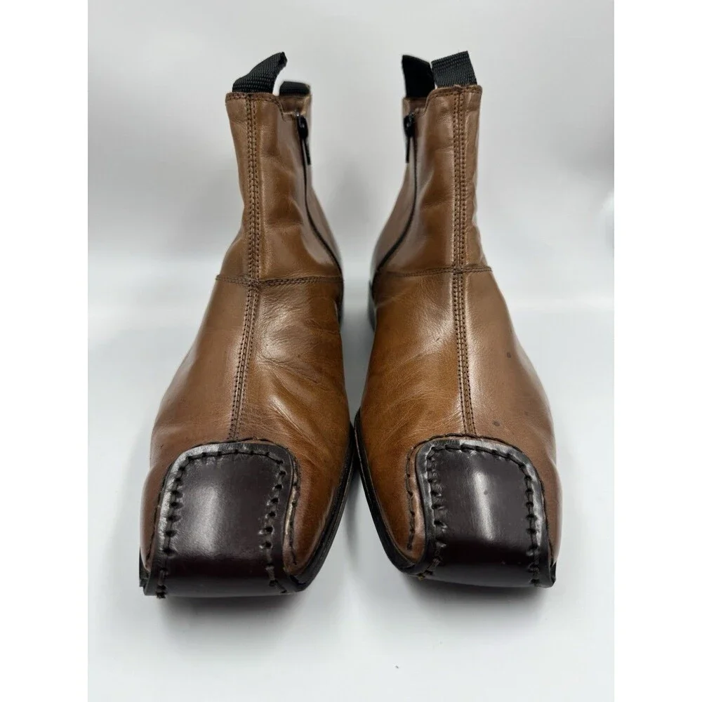 Fratelli Footwear Men's Genuine Leather Boots Size 10.5 Cognac Brown Bootie